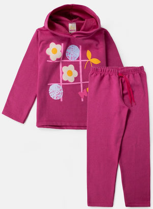 Conjunto Infantil Feminino Moletom WOW Pink 0359 - Lupilu