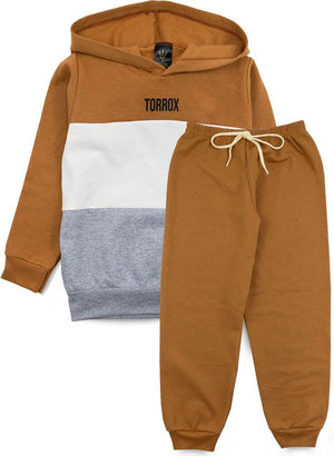 Conjunto Infantil Masculino Moletom C/Capuz Recorte Caramelo 0503- Torrox
