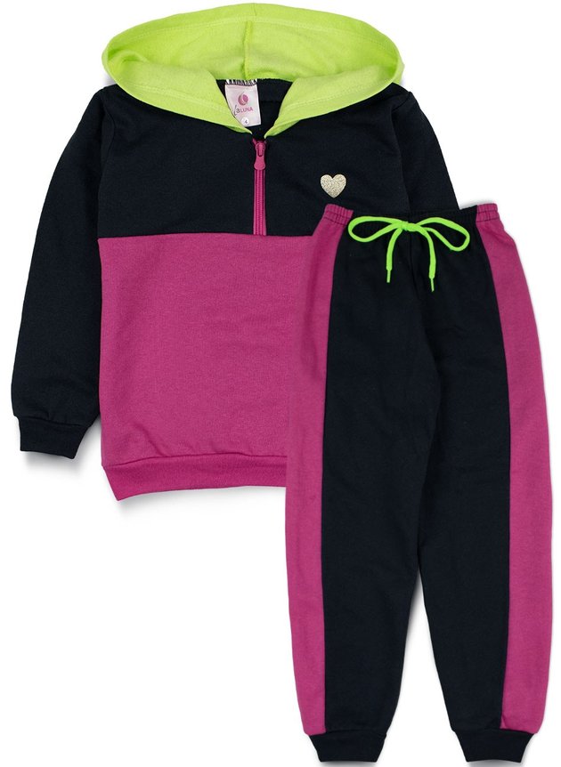 Kit 3 Conjunto Infantil Moletom com Capuz Menina Lupilu
