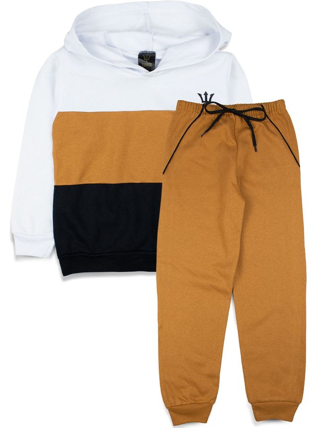 Conjunto Infantil Masculino Moletom com Capuz Torrox Branco 0054 - Lupilu