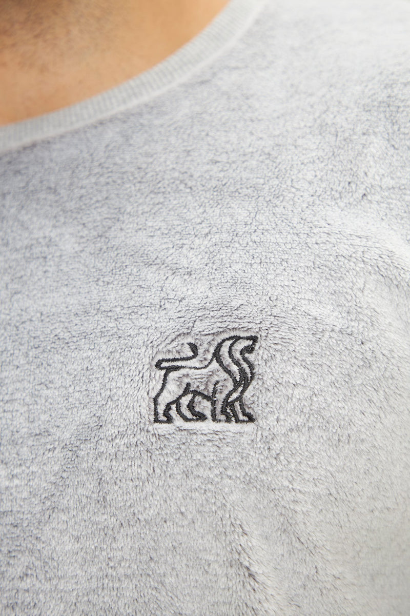 Pijama Adulto em Fleece Masculino - Mescla Básico