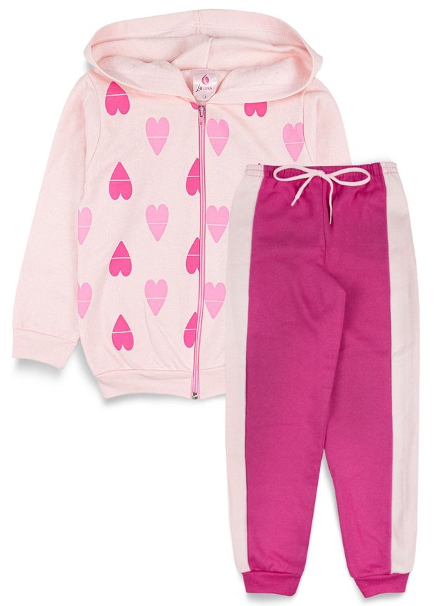 Kit 3 Conjunto Infantil Moletom com Capuz Menina Lupilu