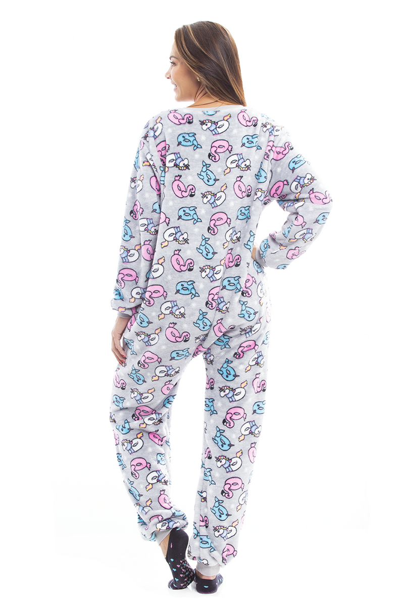 Macacão Adulto em Fleece Feminino - Boias Animadas