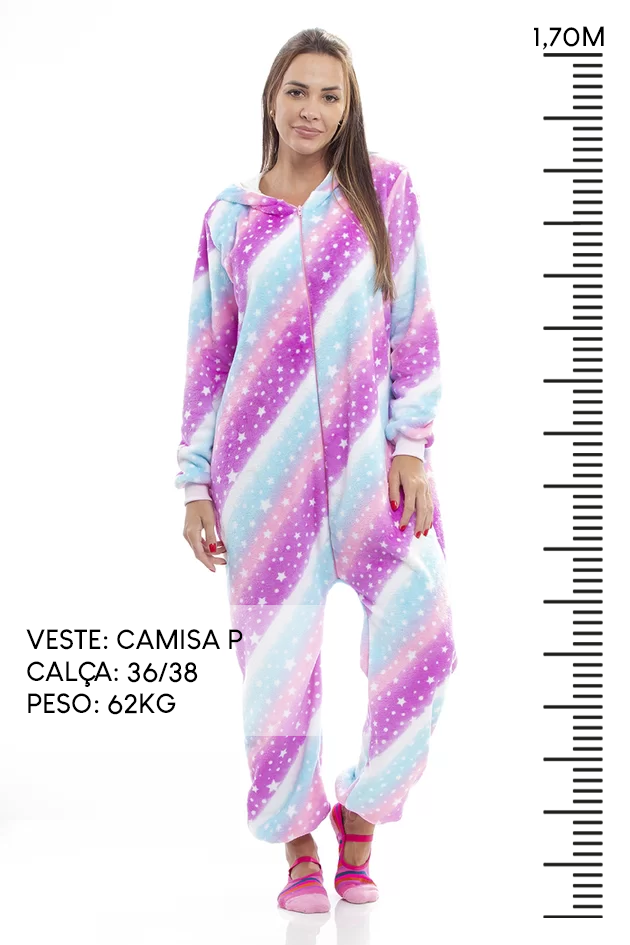 Macacão Kigurumi Adulto Feminino em Fleece - Unicórnio