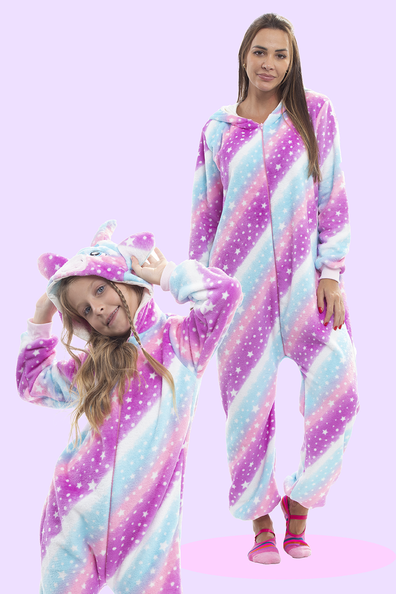 Macacão Kigurumi Adulto Feminino em Fleece - Unicórnio