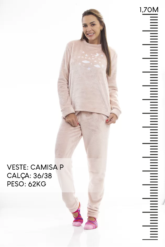 Pijama Adulto em Fleece Feminino - Dream Big