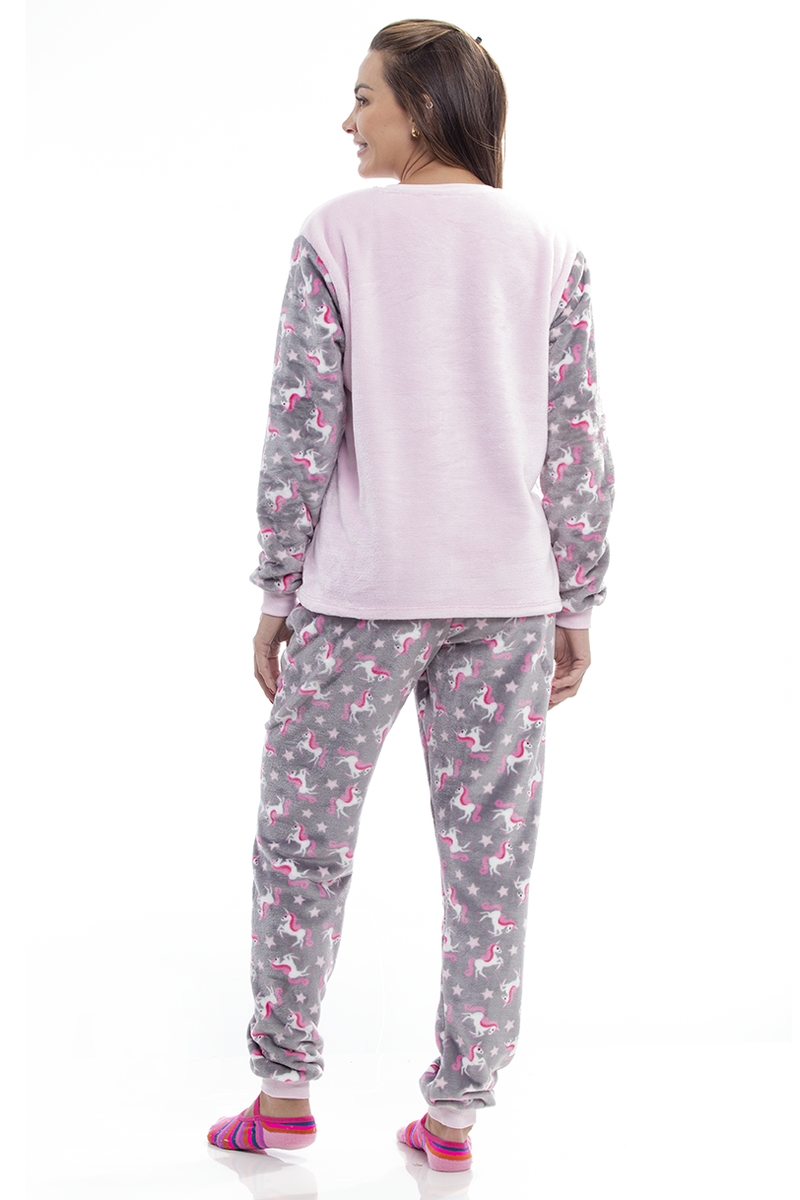 Pijama Adulto em Fleece Feminino - Love is Love