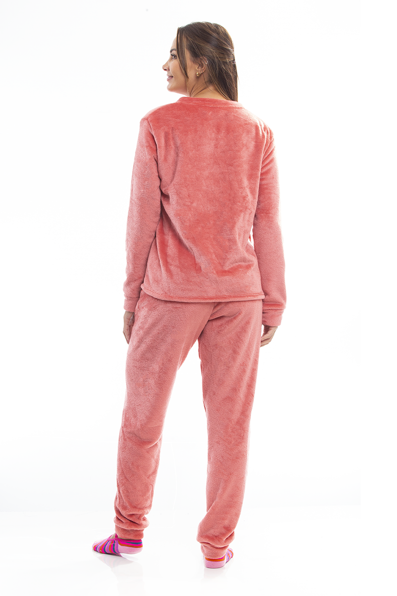 Pijama Adulto em Fleece Feminino - Smile