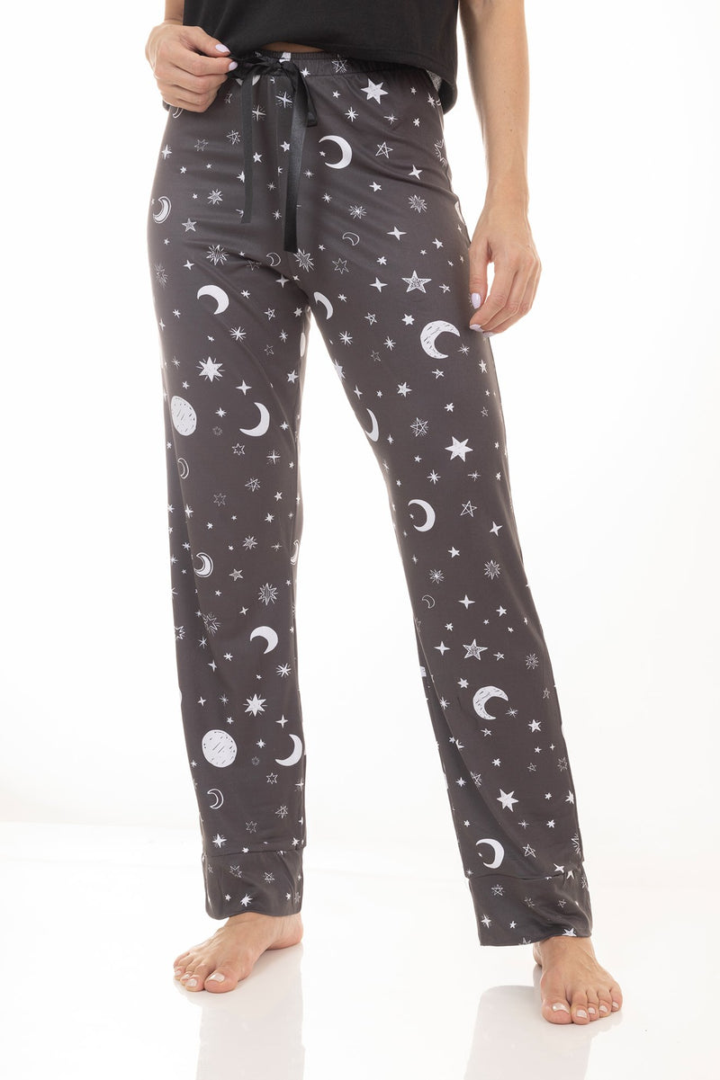 Kit Pijamas de Verão Adulto Feminino - Luar Estrelado (3 Peças)