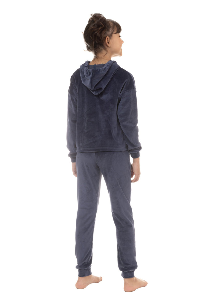 Conjunto de Inverno Infantil Feminino Plush - Azul