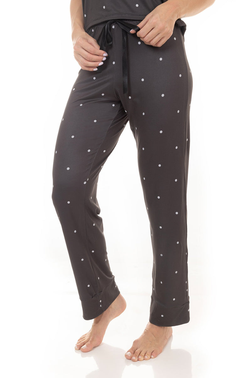 Kit Pijamas de Verão Adulto Feminino - Poá Preto (4 Peças)